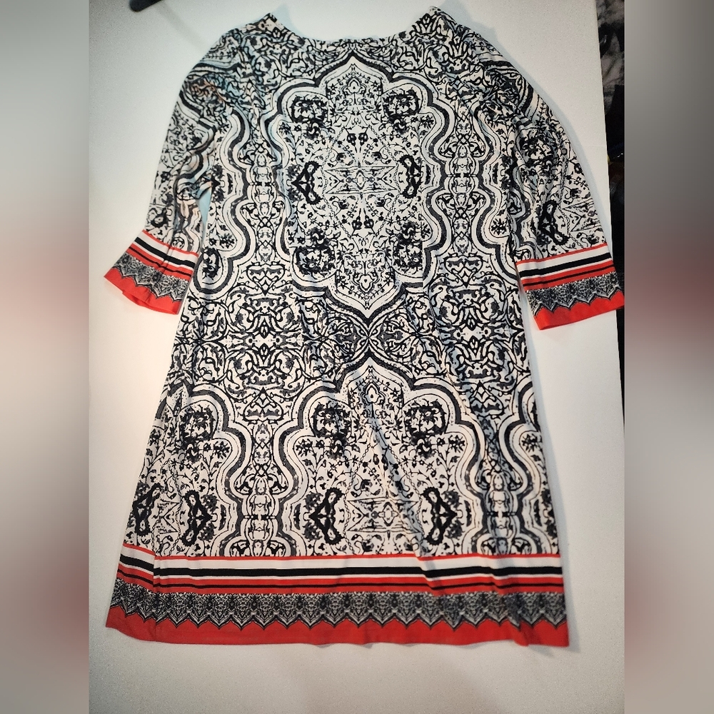 Haani Black and Orange Dress with 3/4 Sleeve Size XL